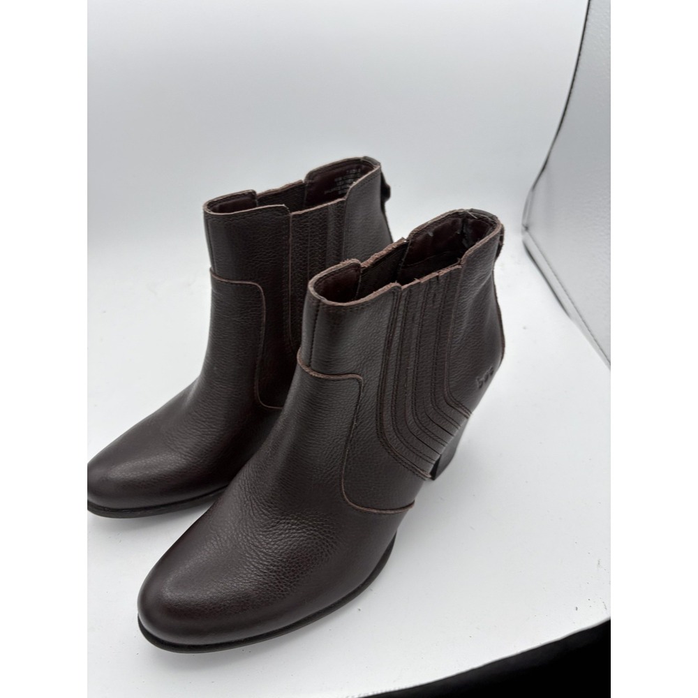 B.o.c Boots Womens Size 7.5 38 Brown Leather Chelsea Ankle Booties Block Heel